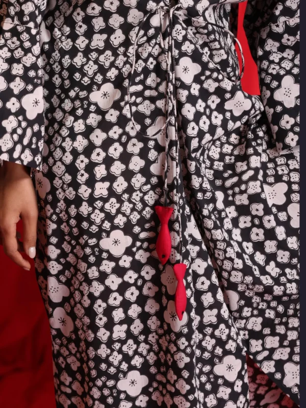 Black & White Block print kaftan (Free Size) - Image 5